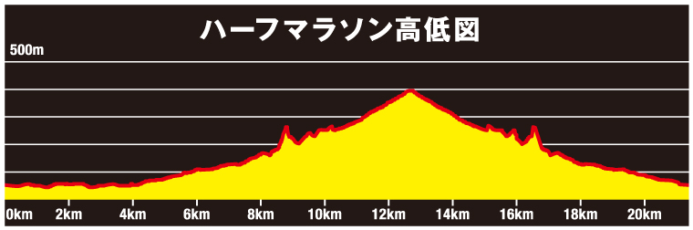 ハーフマラソンコース高低図